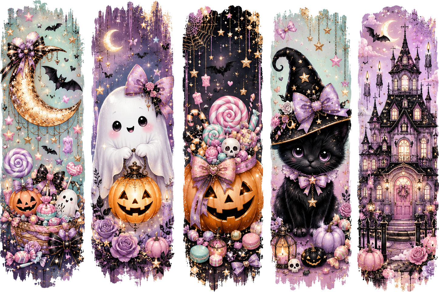 DTF Transfer – Girly Halloween Scene A Multi Sizes (HA-SC007)