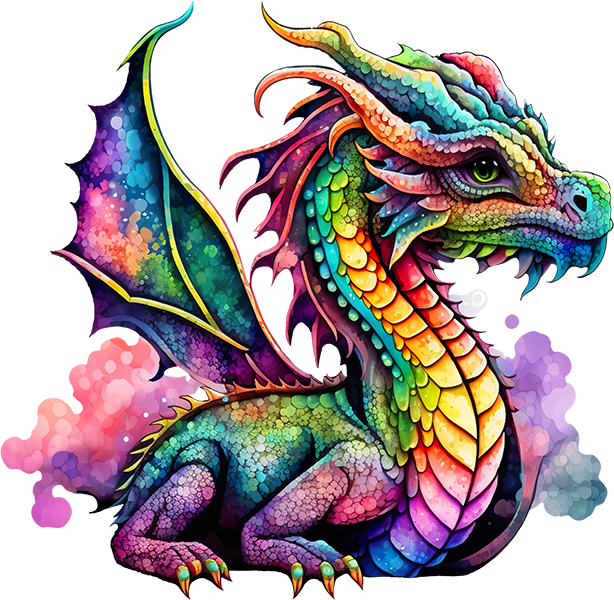 DTF Transfer – Watercolor Dragon Multi Sizes (MY-DR001)