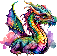 Load image into Gallery viewer, DTF Transfer – Watercolor Dragon Multi Sizes (MY-DR001)
