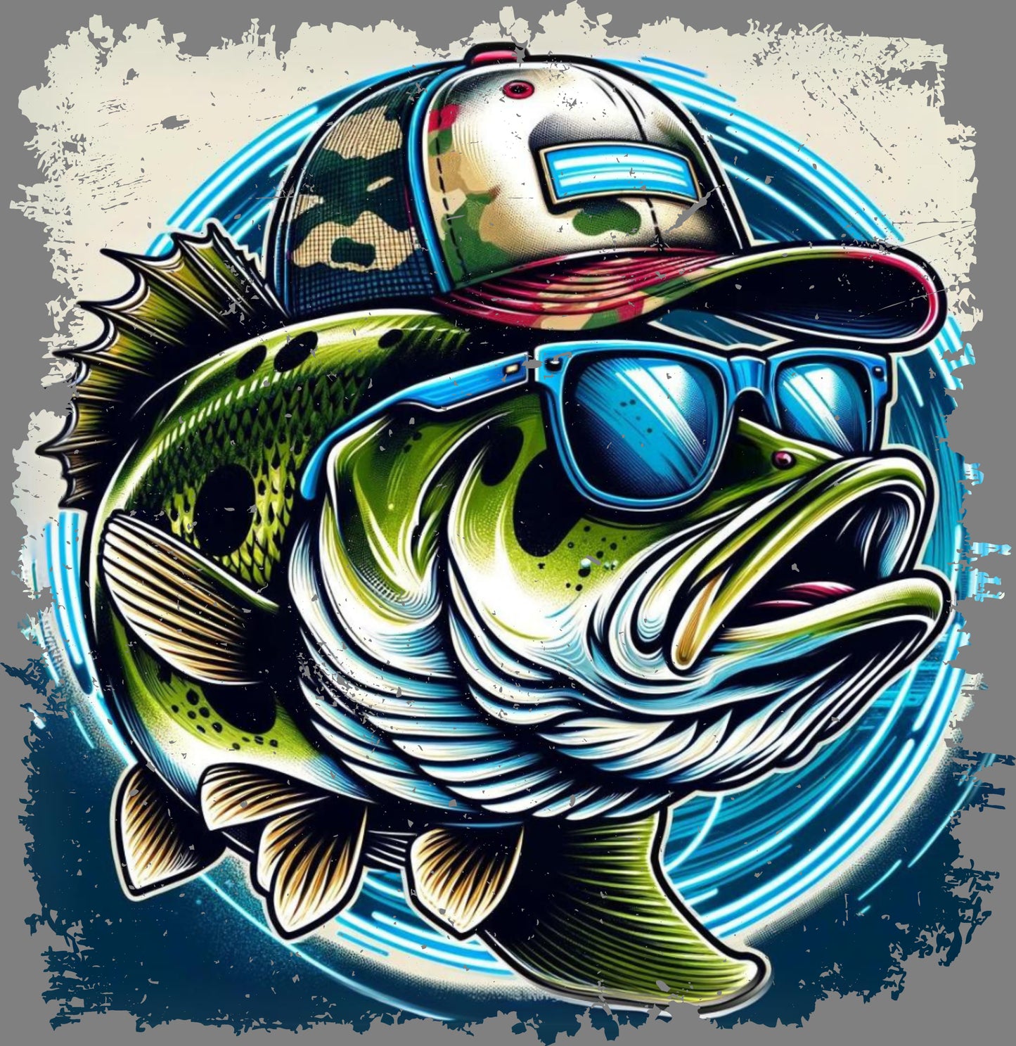 DTF Transfer – Fish Hat Multi Sizes (FI-SC006)