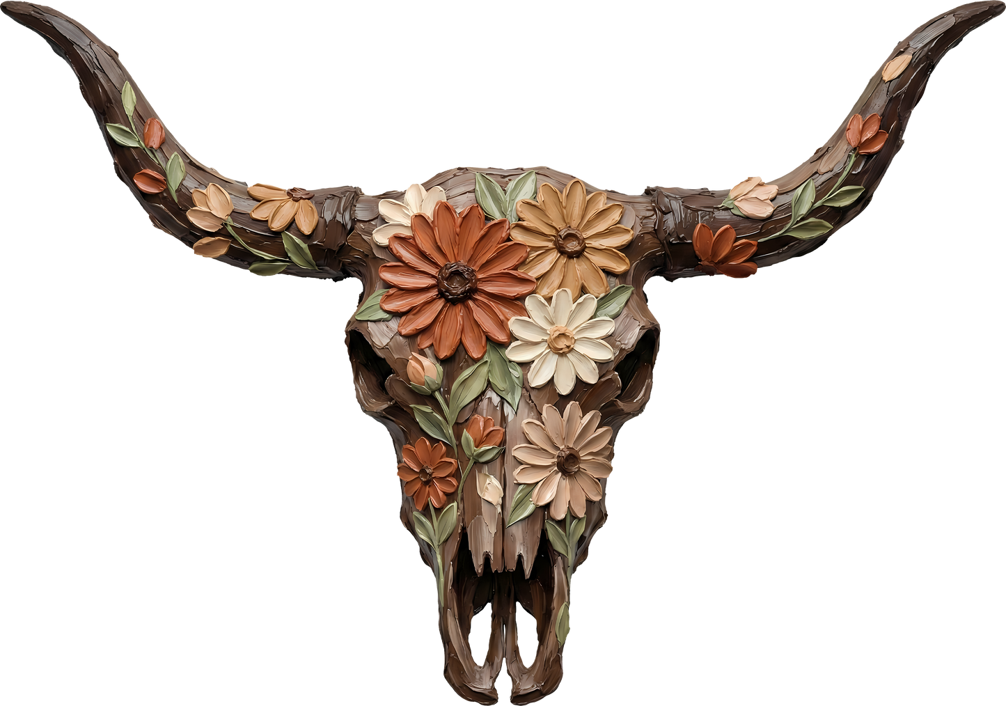 DTF Transfer – Paint Cow Skull Multi Sizes (CO-CS001)