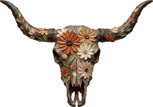 DTF Transfer – Paint Cow Skull Multi Sizes (CO-CS001)