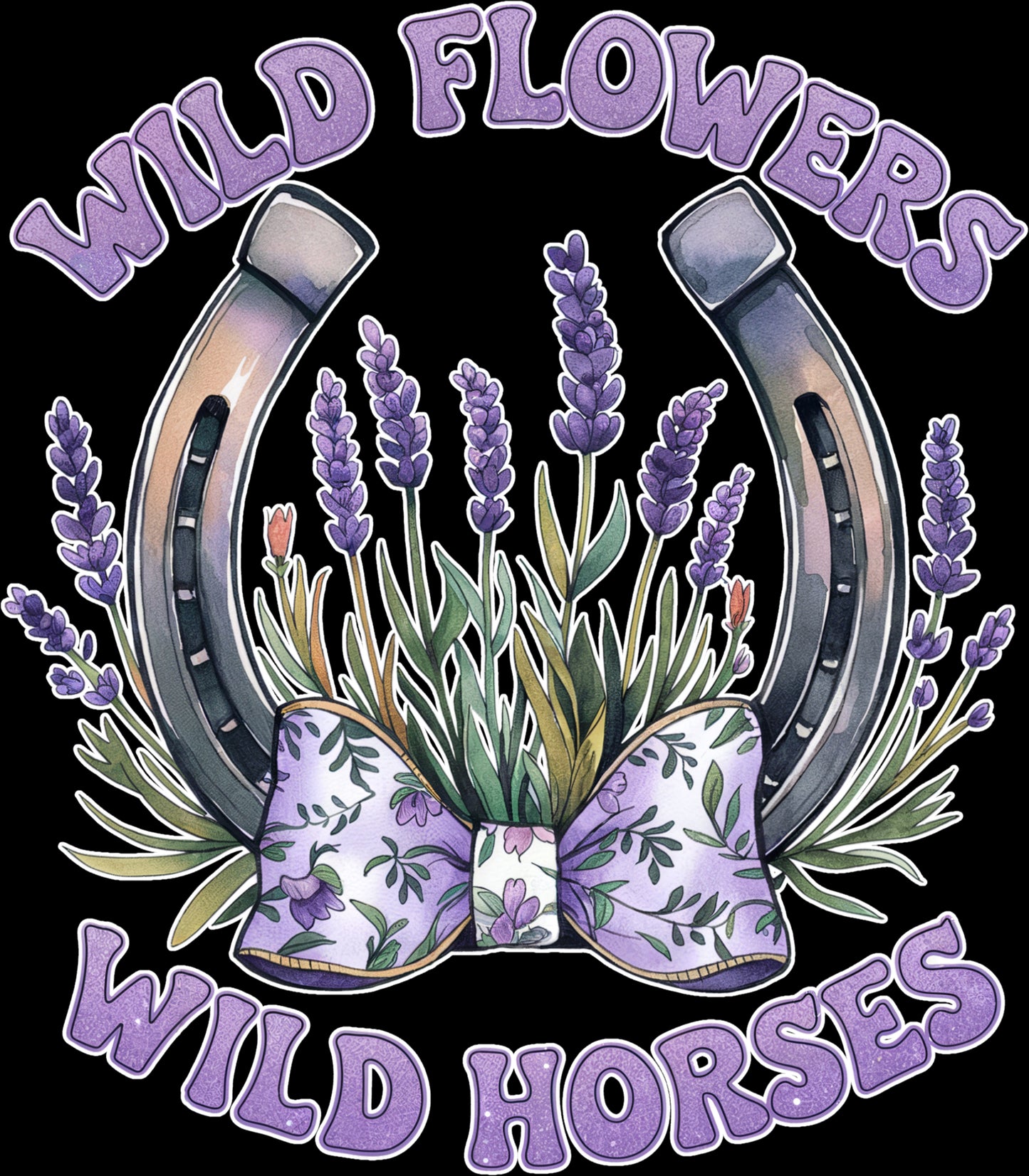 DTF Transfer – HN Wild Flowers Horse Multi Sizes
