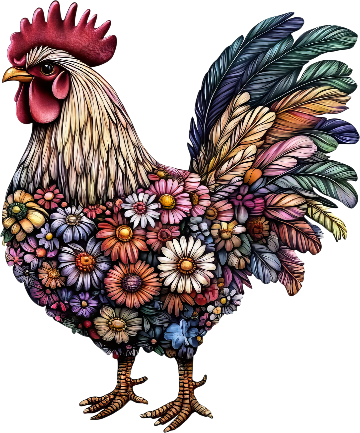 DTF Transfer – FLower Chicken Multi Sizes (AN-CH004)