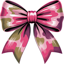Load image into Gallery viewer, DTF Transfer – HP Camo Bow Pink Multi Sizes
