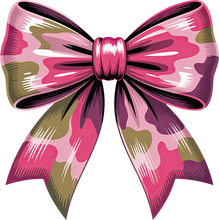 Load image into Gallery viewer, DTF Transfer – HP Camo Bow Pink Multi Sizes
