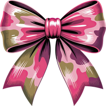 Load image into Gallery viewer, DTF Transfer – HP Camo Bow Pink Multi Sizes
