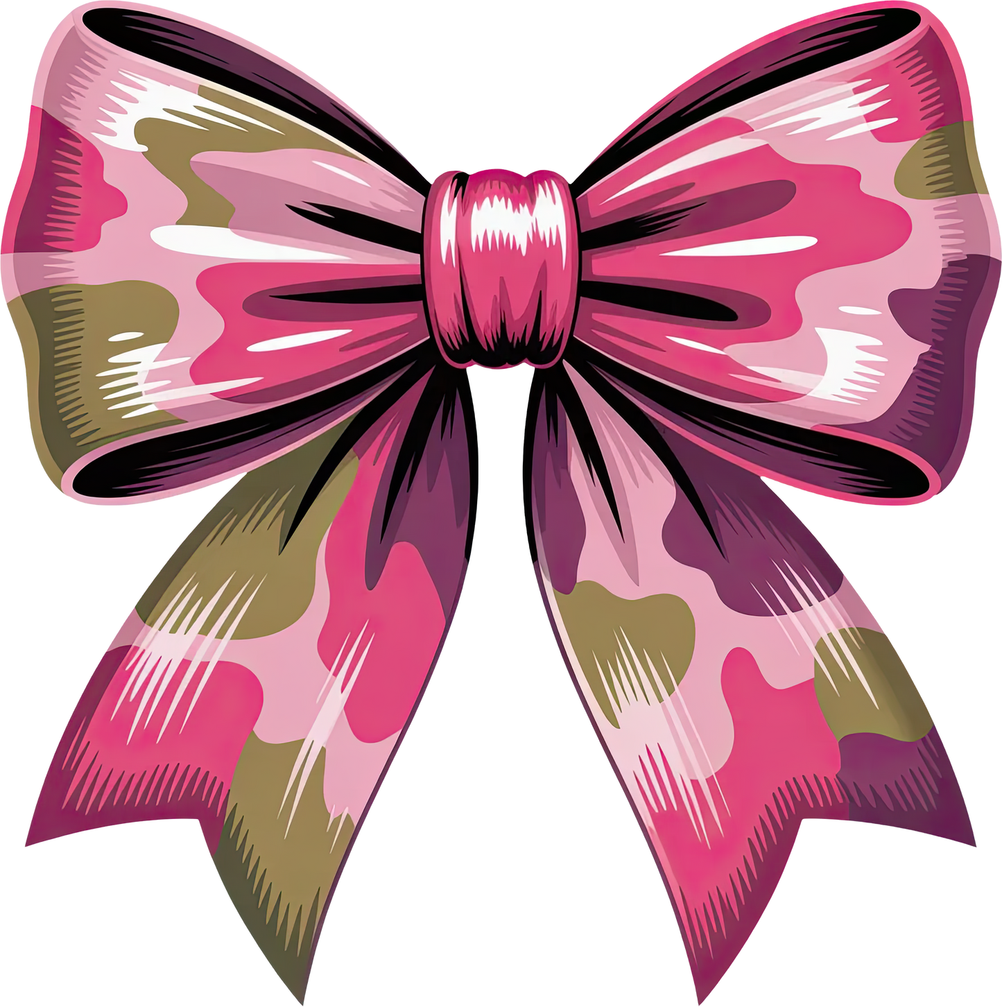 DTF Transfer – HP Camo Bow Pink Multi Sizes