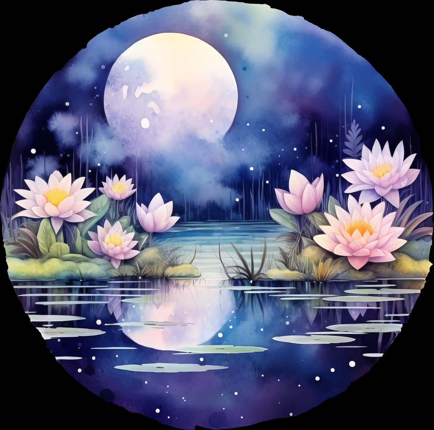 DTF Transfer – Moon Lily pad Multi Sizes (MN-SC002)