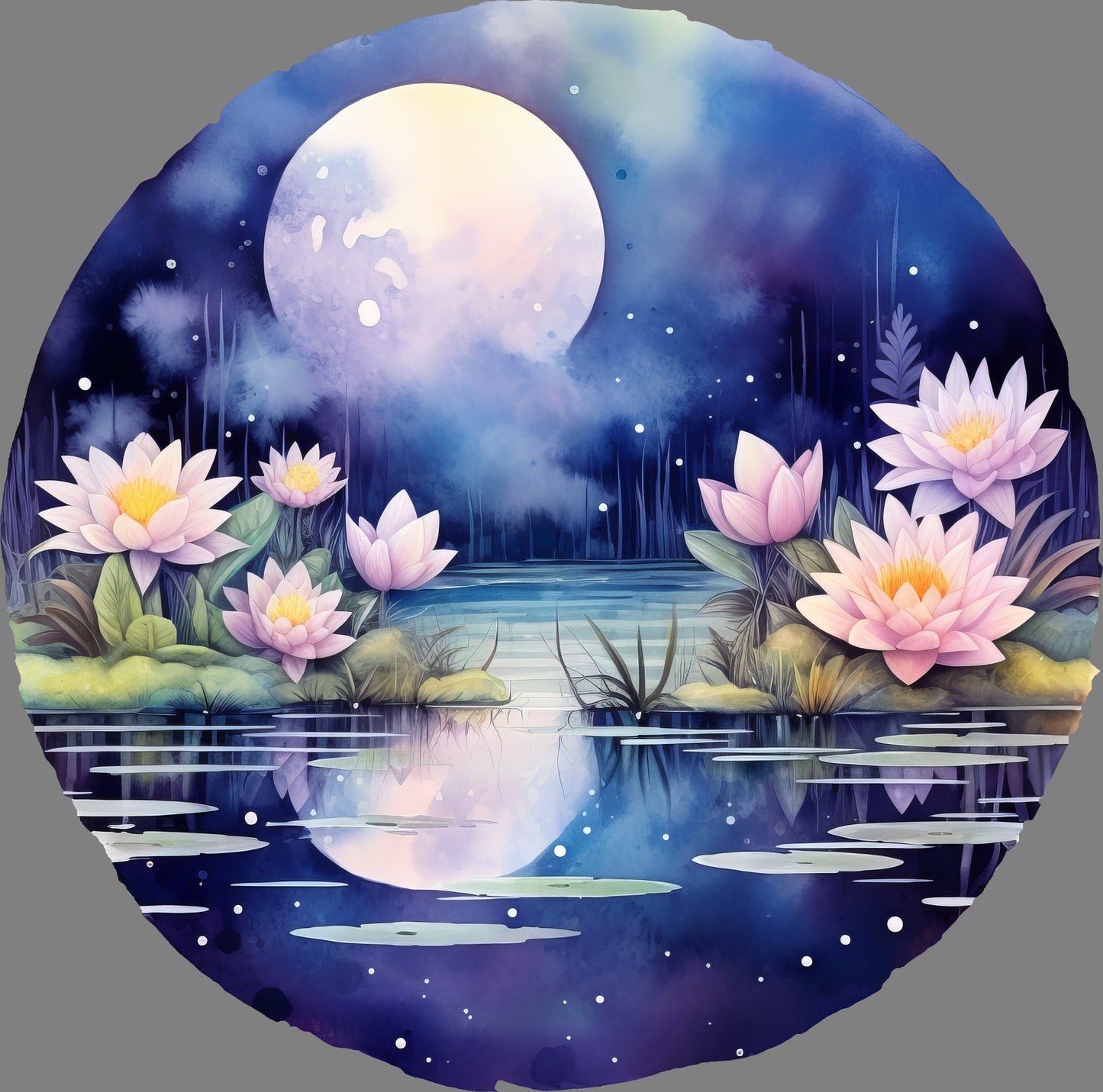 DTF Transfer – Moon Lily pad Multi Sizes (MN-SC002)