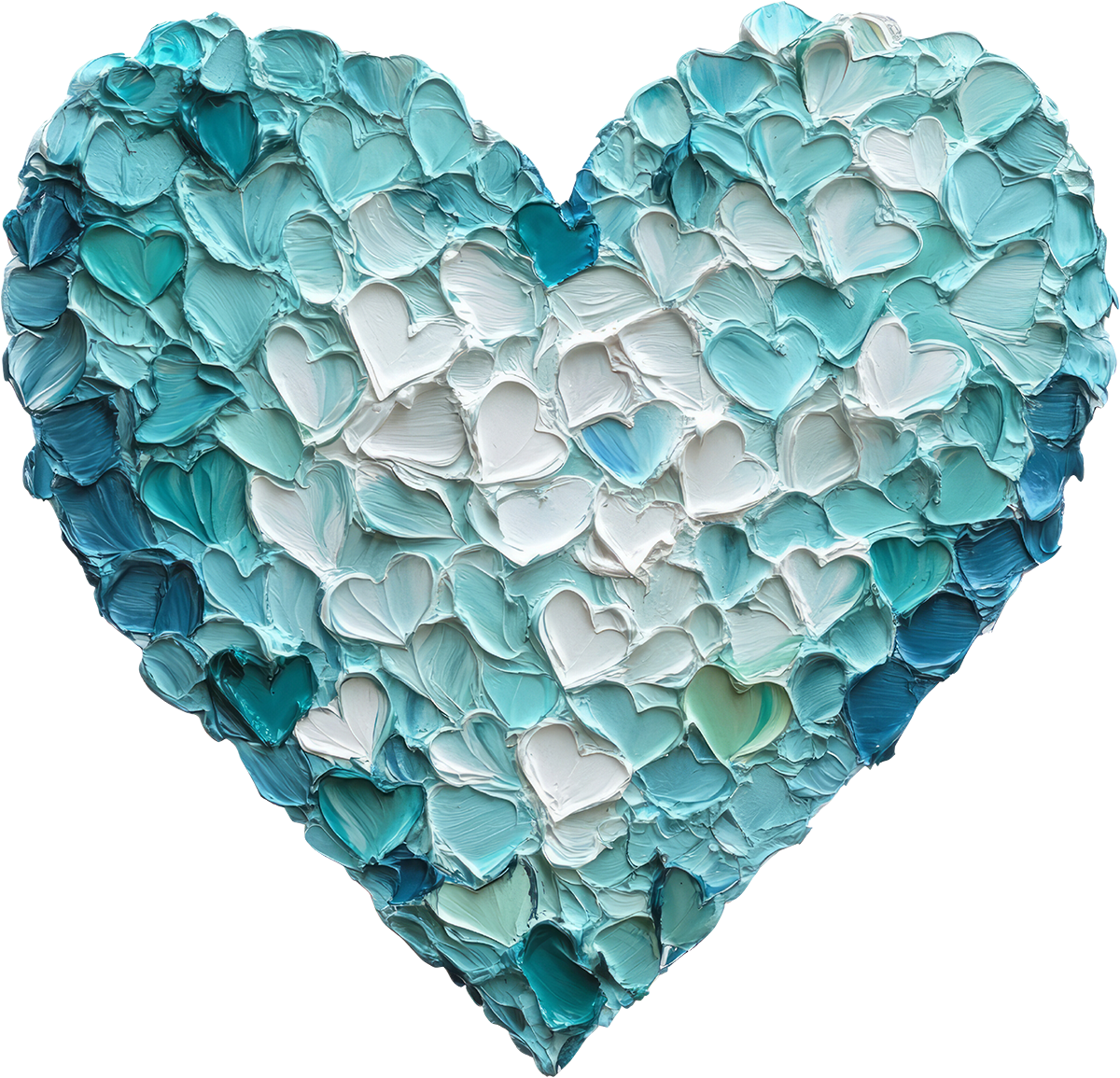 DTF Transfer – Blue Paint Heart Multi Sizes (HR-PT003)