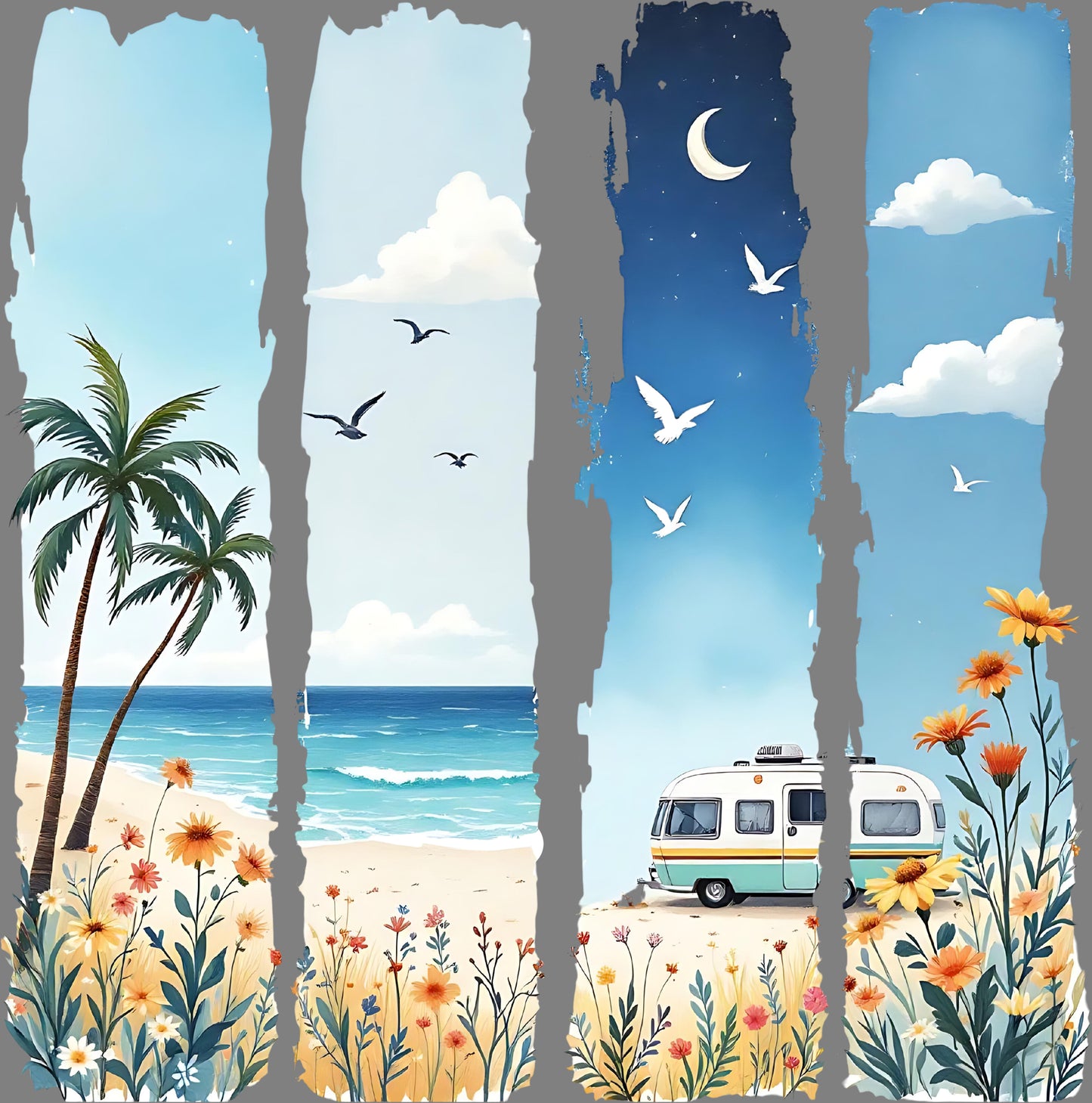 DTF Transfer – Beach Scene Multi Sizes (BE-SC007)