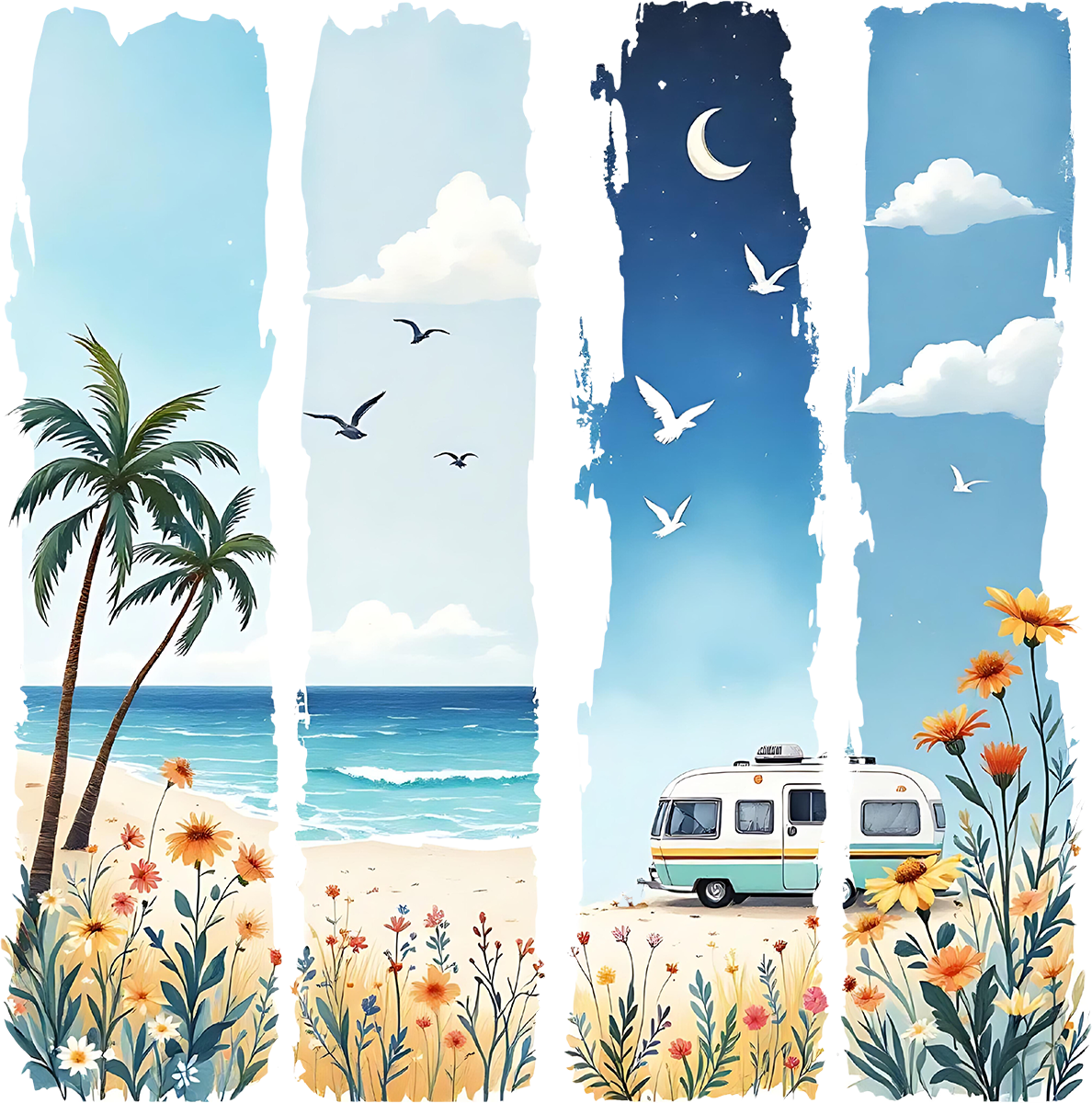 DTF Transfer – Beach Scene Multi Sizes (BE-SC007)