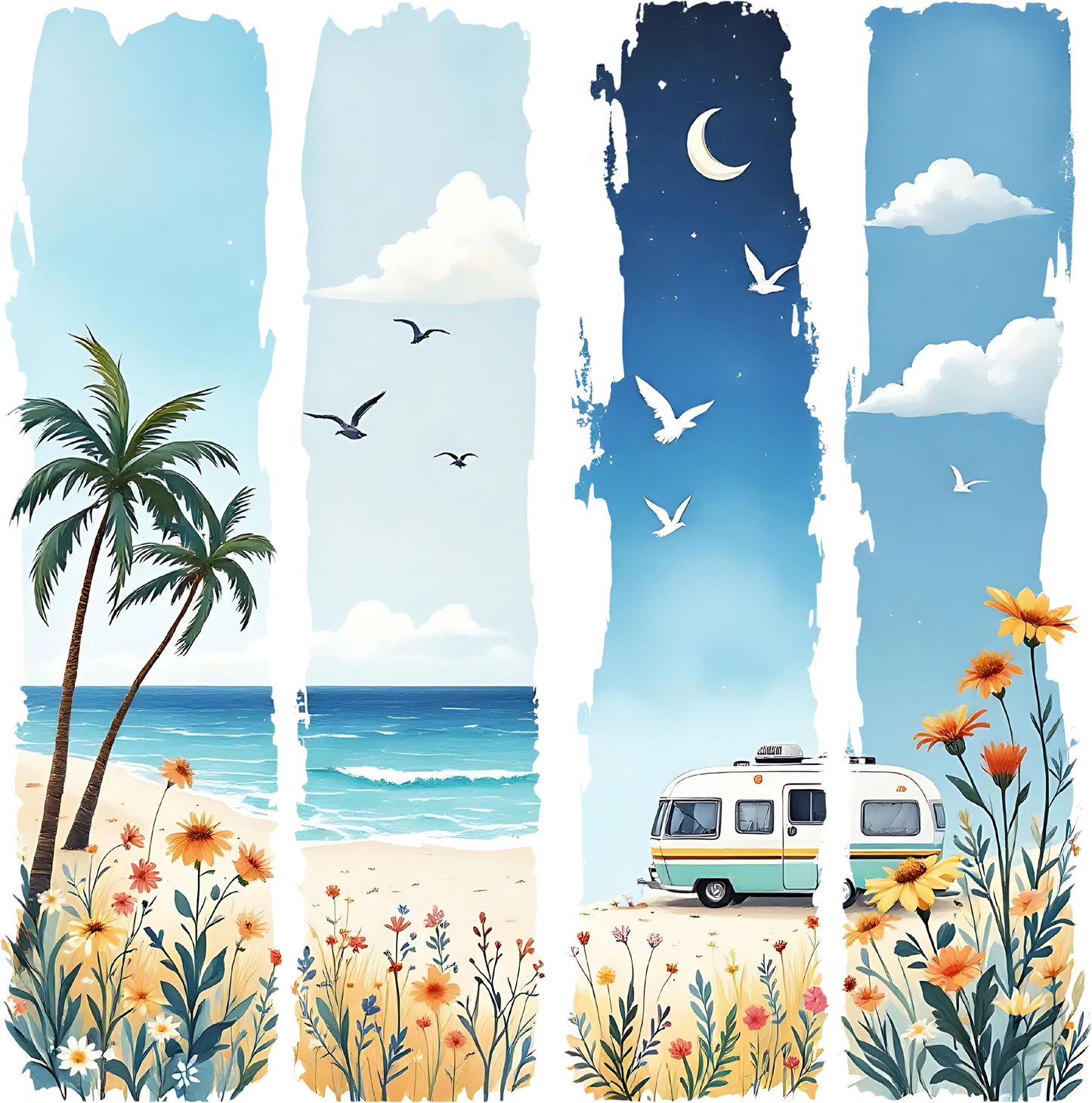 DTF Transfer – Beach Scene Multi Sizes (BE-SC007)