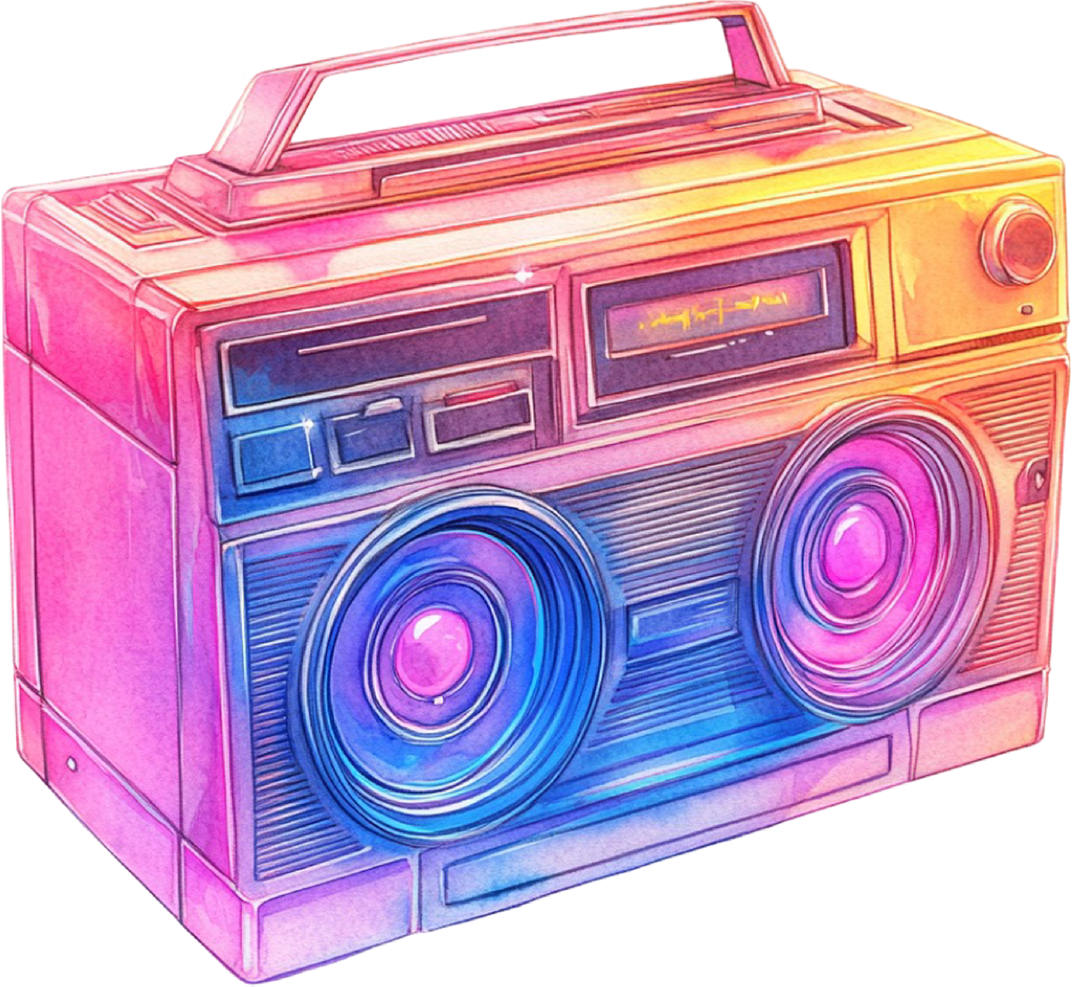DTF Transfer – Retro Boom Box Multi Sizes (RT-AC003)