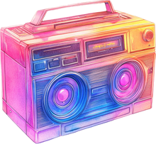 Load image into Gallery viewer, DTF Transfer – Retro Boom Box Multi Sizes (RT-AC003)
