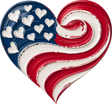 Load image into Gallery viewer, DTF Transfer – HX Patriotic Heart Multi Sizes
