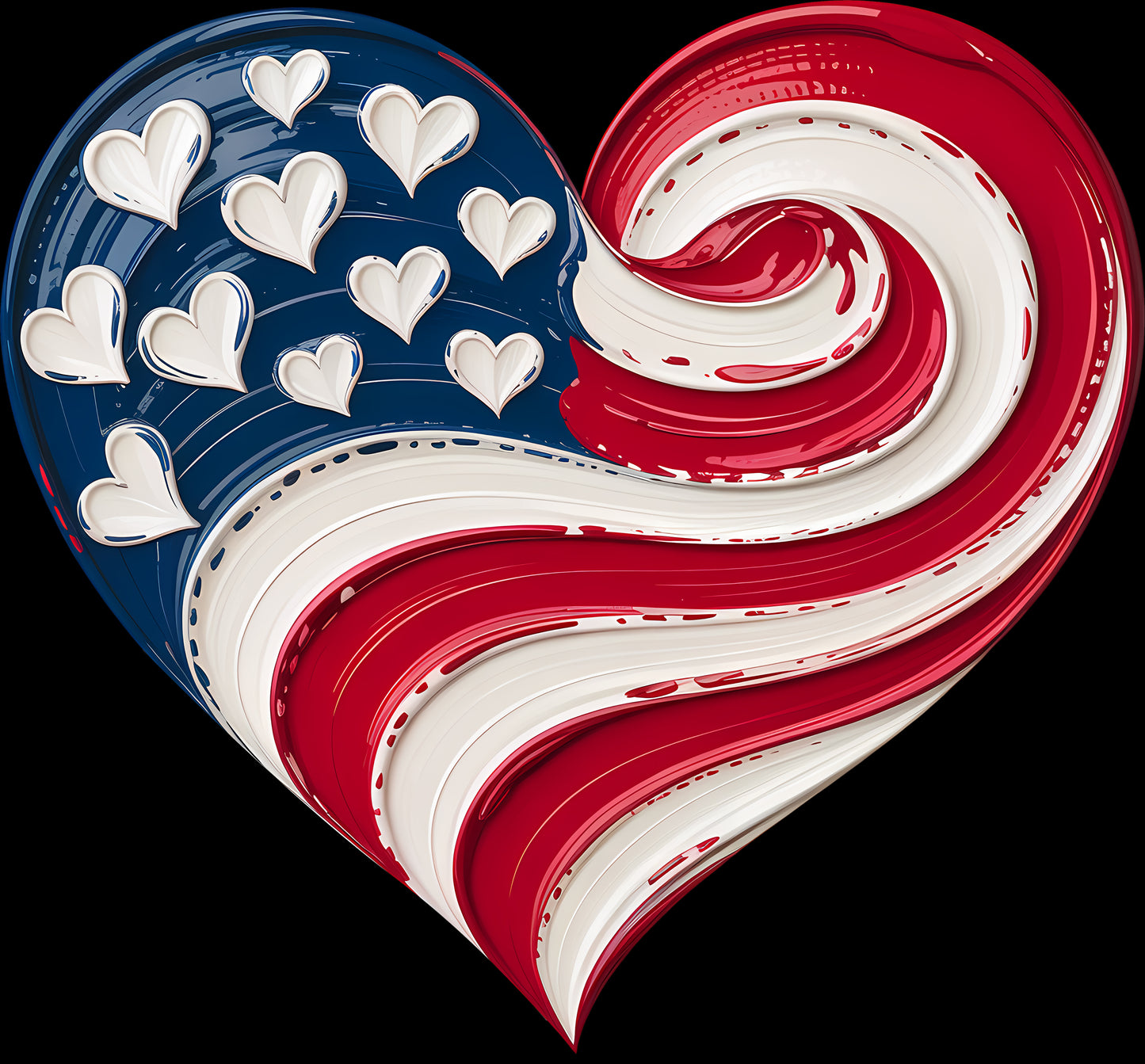 DTF Transfer – HX Patriotic Heart Multi Sizes