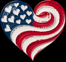 Load image into Gallery viewer, DTF Transfer – HX Patriotic Heart Multi Sizes
