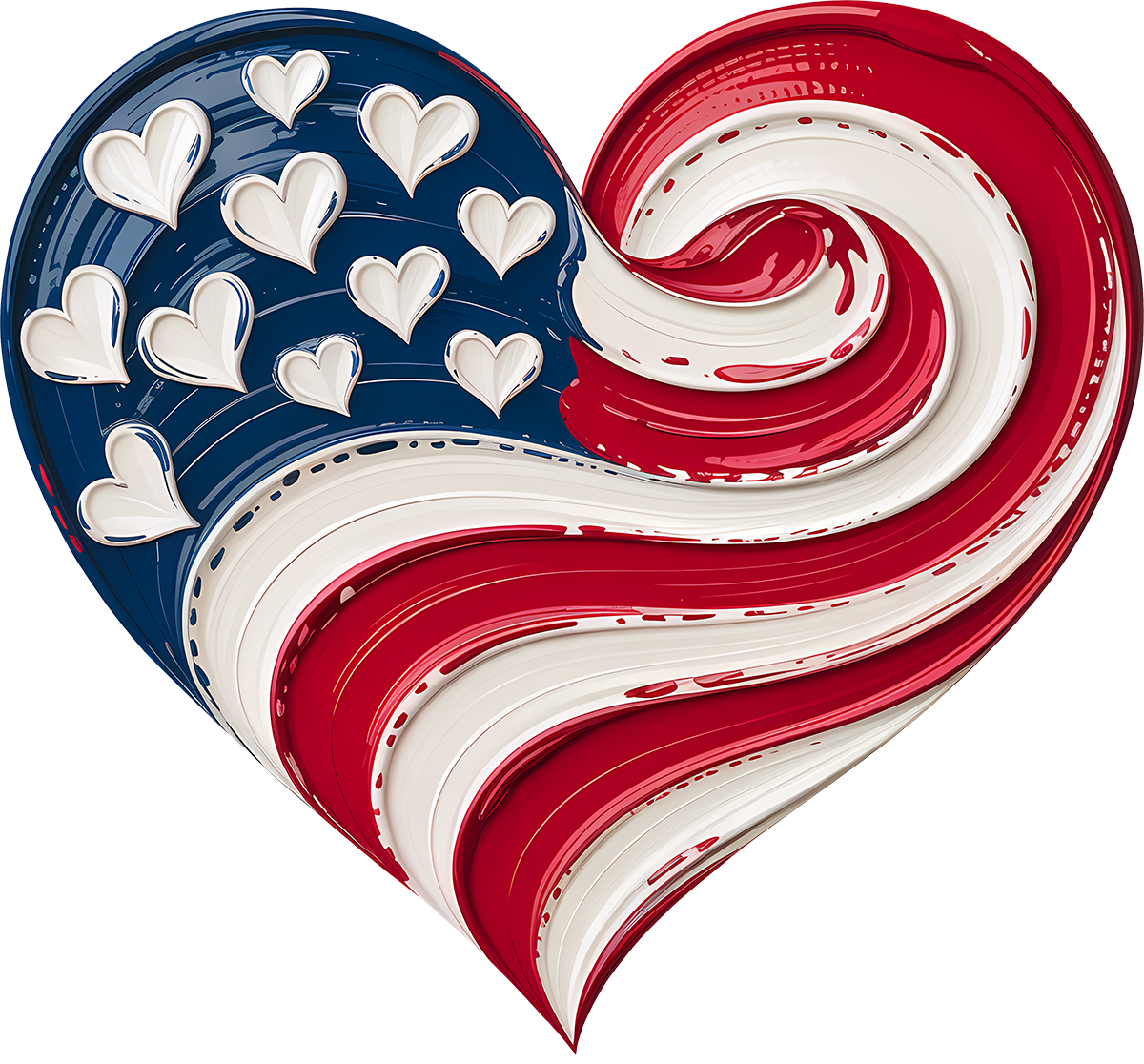 DTF Transfer – HX Patriotic Heart Multi Sizes