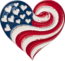 Load image into Gallery viewer, DTF Transfer – HX Patriotic Heart Multi Sizes
