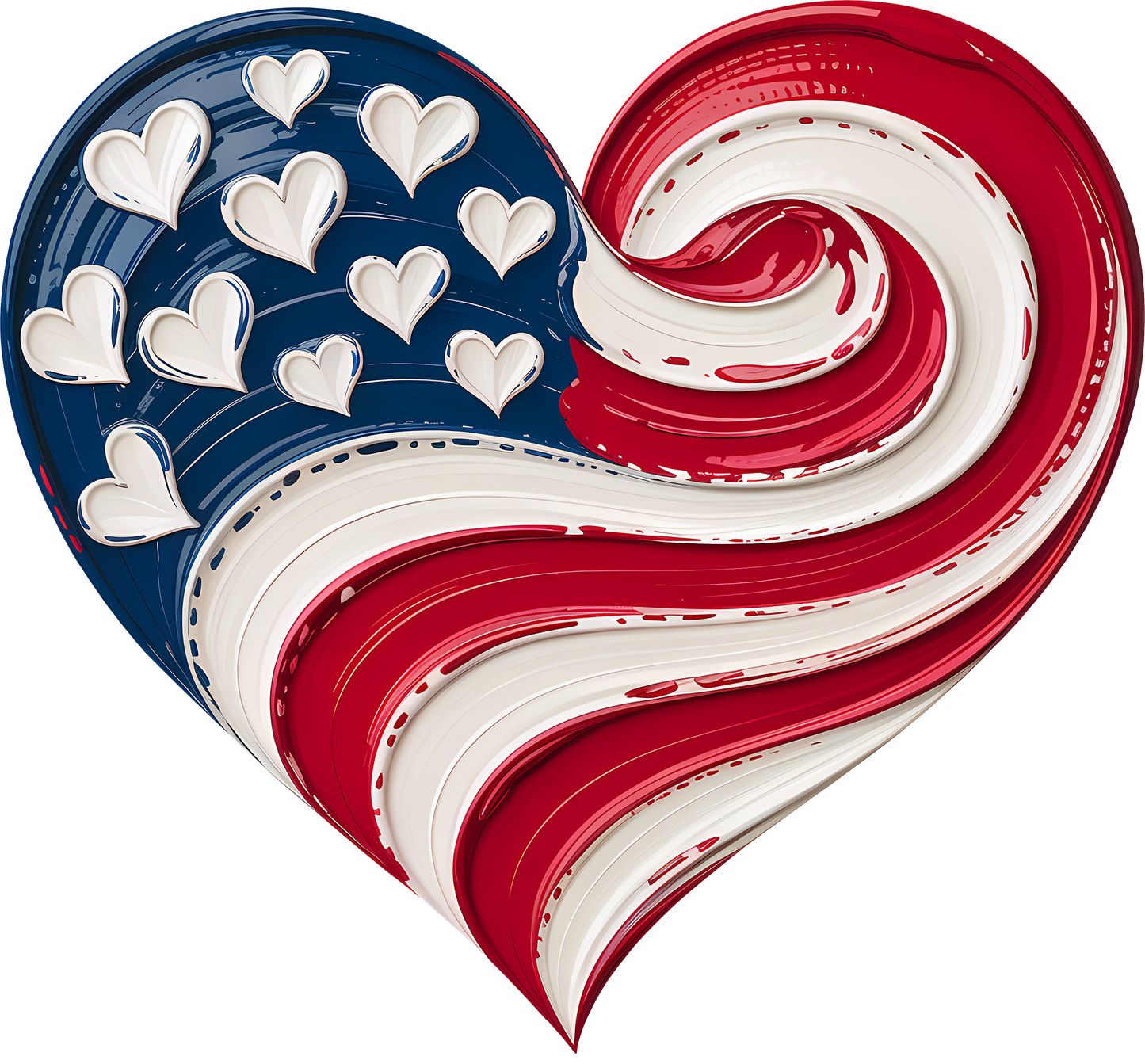DTF Transfer – HX Patriotic Heart Multi Sizes