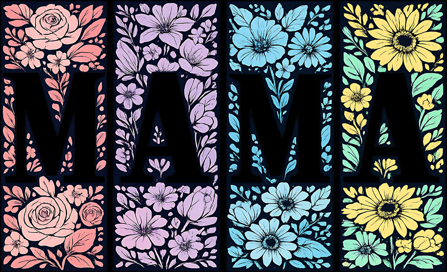 DTF Transfer – IC Mama Flowers Multi Sizes