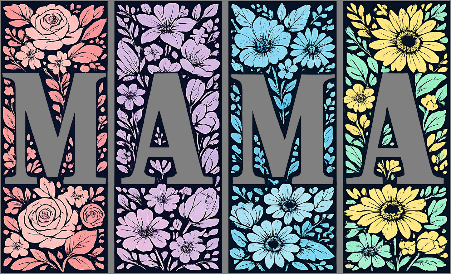 DTF Transfer – IC Mama Flowers Multi Sizes