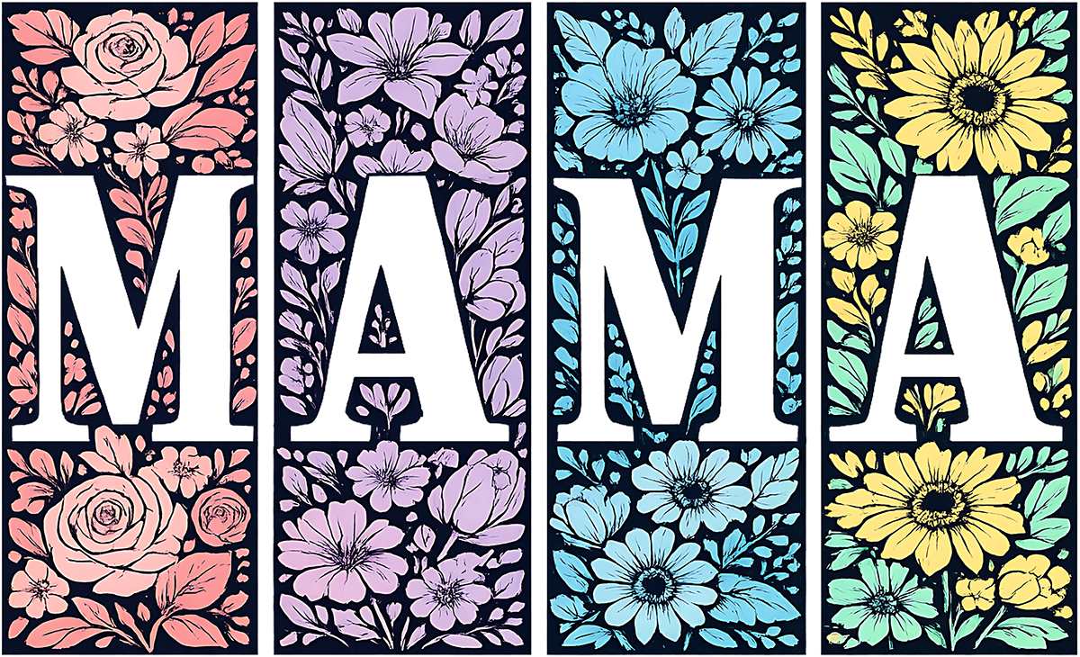 DTF Transfer – IC Mama Flowers Multi Sizes
