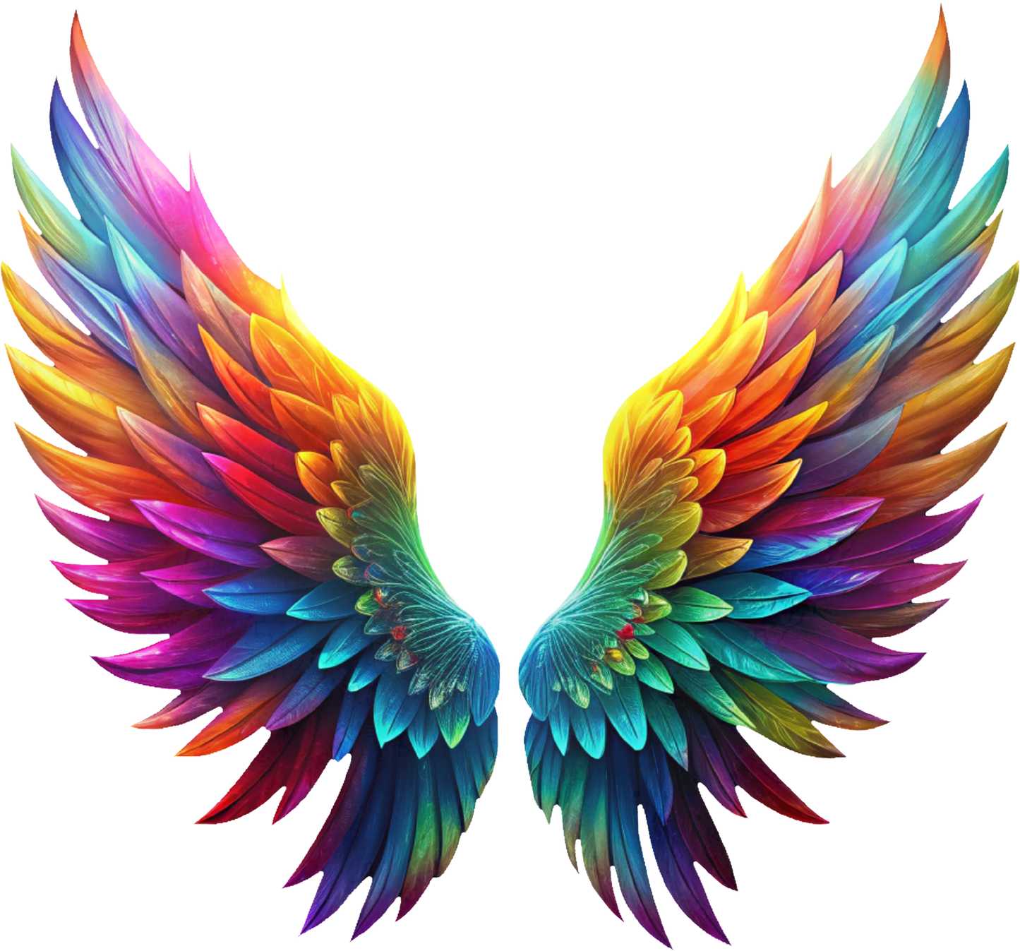 DTF Transfer – ID Colorful Angel Wings Multi Sizes