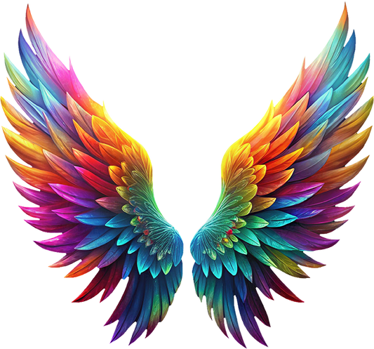 DTF Transfer – ID Colorful Angel Wings Multi Sizes