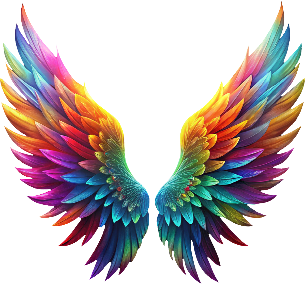 DTF Transfer – ID Colorful Angel Wings Multi Sizes