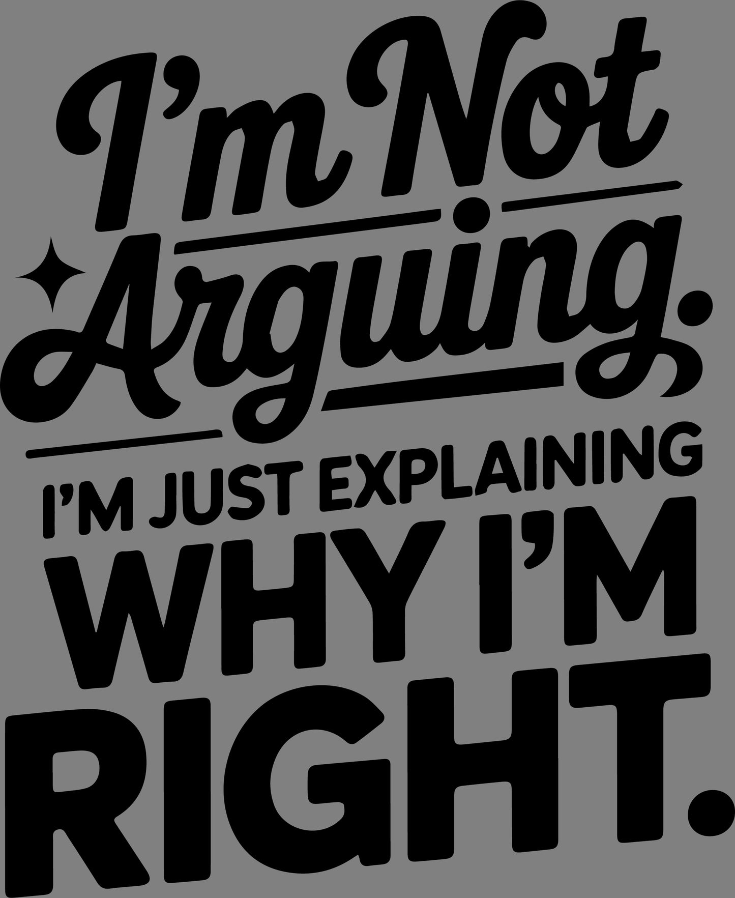 DTF Transfer – IE I'm Right Multi Sizes