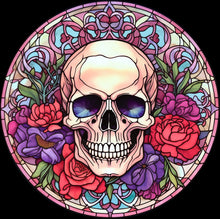 Load image into Gallery viewer, DTF Transfer – IH Glass Skull Flowers B Multi Sizes
