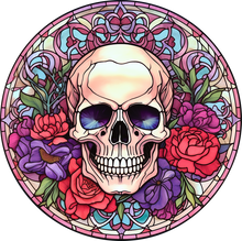 Load image into Gallery viewer, DTF Transfer – IH Glass Skull Flowers B Multi Sizes
