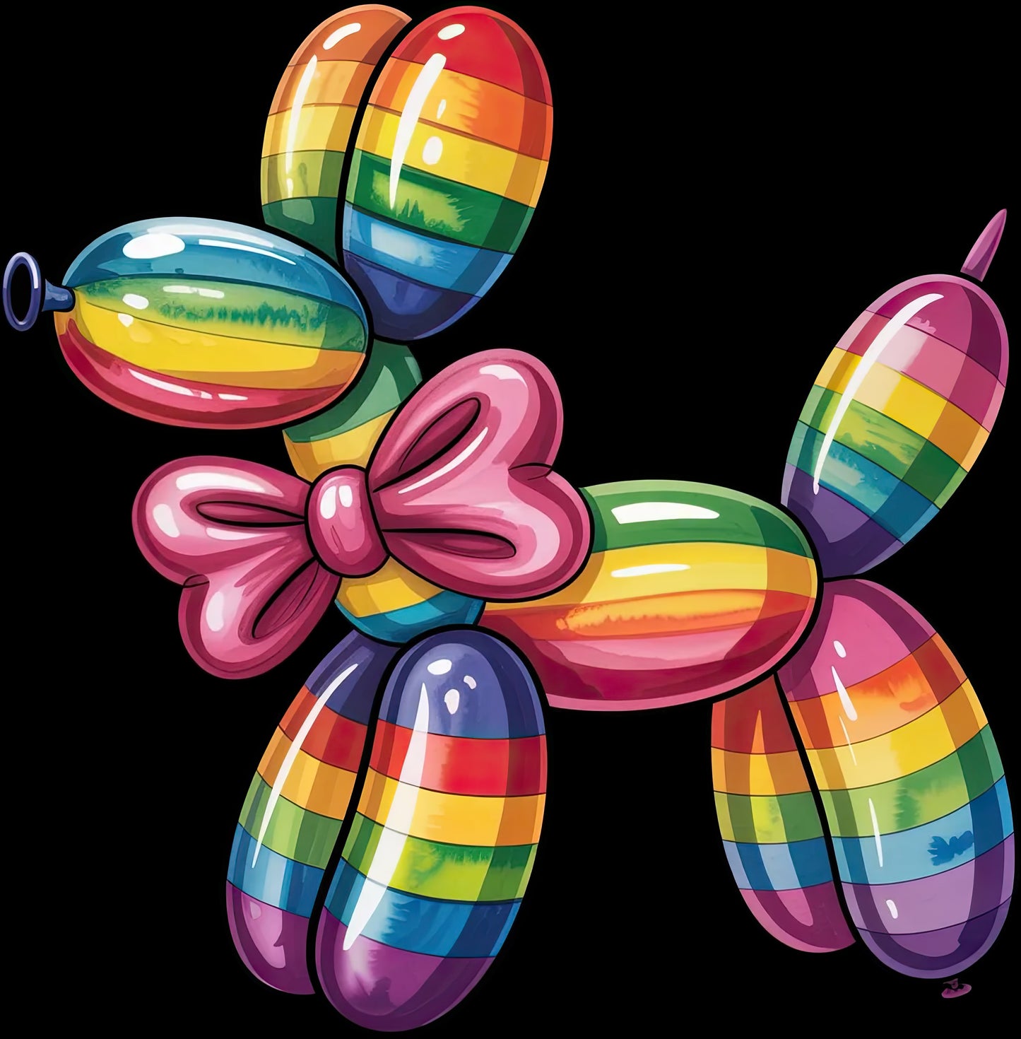 DTF Transfer – Balloon Dog Rainbow Multi Sizes (BA-DG007)