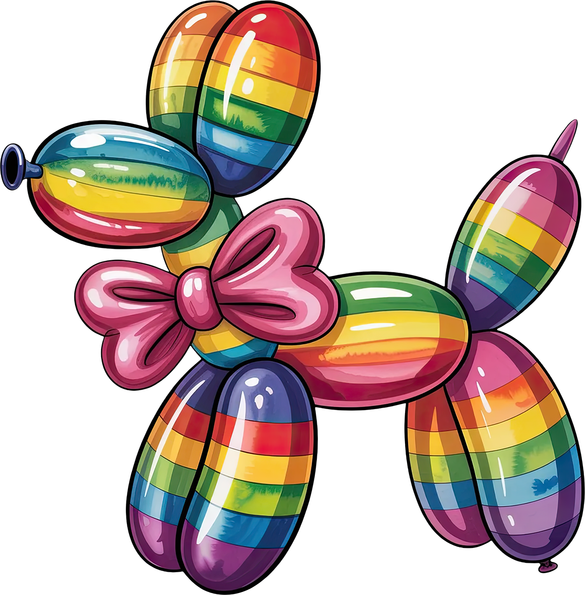 DTF Transfer – Balloon Dog Rainbow Multi Sizes (BA-DG007)