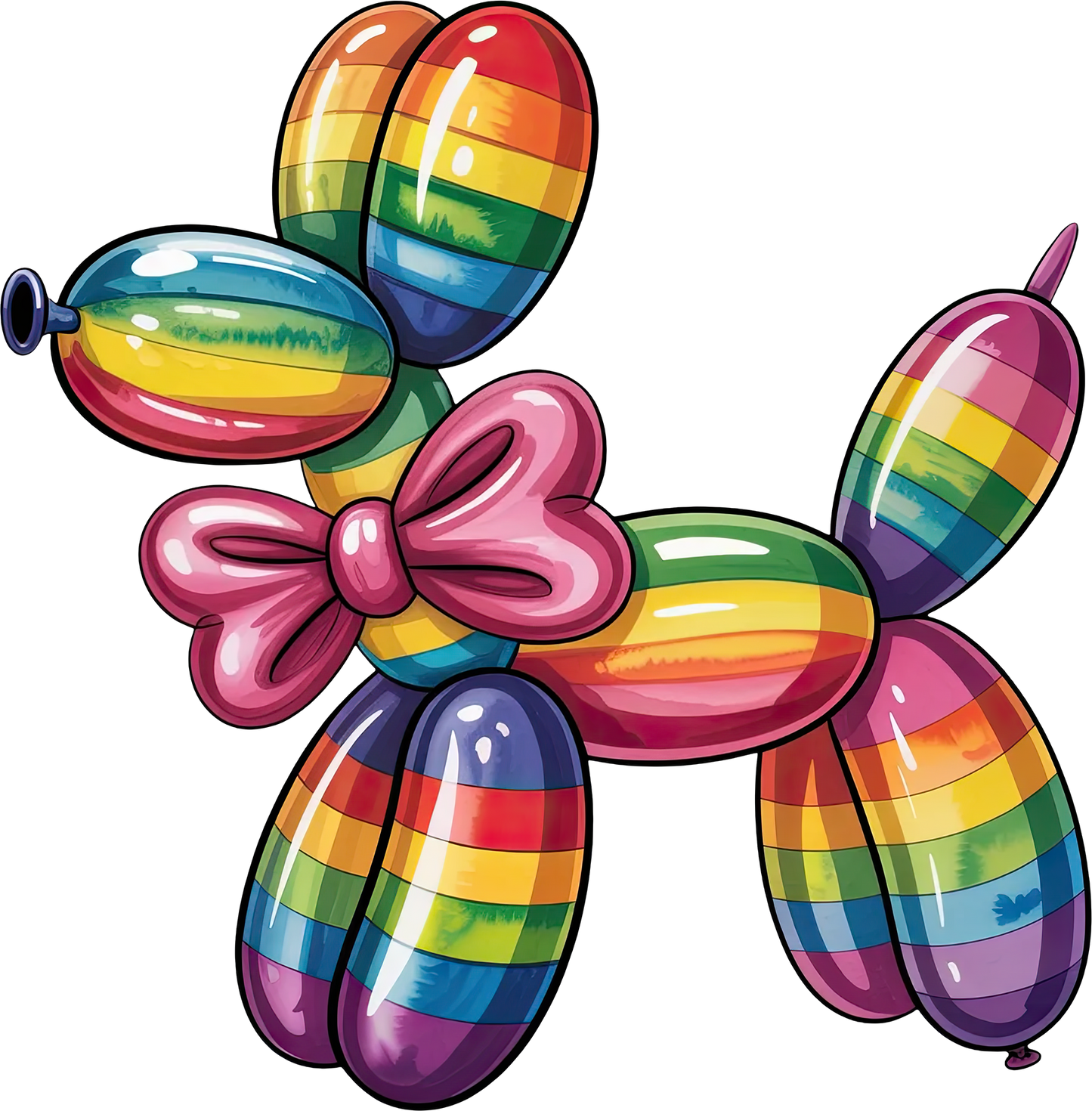 DTF Transfer – Balloon Dog Rainbow Multi Sizes (BA-DG007)
