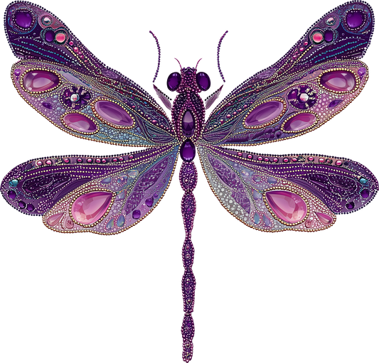 DTF Transfer – Dragonfly Gemstone Multi Sizes (IN-DF005)