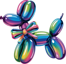Load image into Gallery viewer, DTF Transfer – Balloon Dog Iridescent Multi Sizes (BA-DG004)
