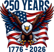 Load image into Gallery viewer, DTF Transfer – IP 250 Years Eagle Multi Sizes
