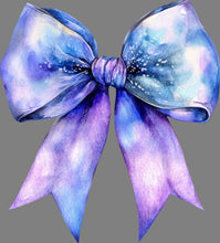 Load image into Gallery viewer, DTF Transfer – IS Watercolor Bow Blue Multi Sizes

