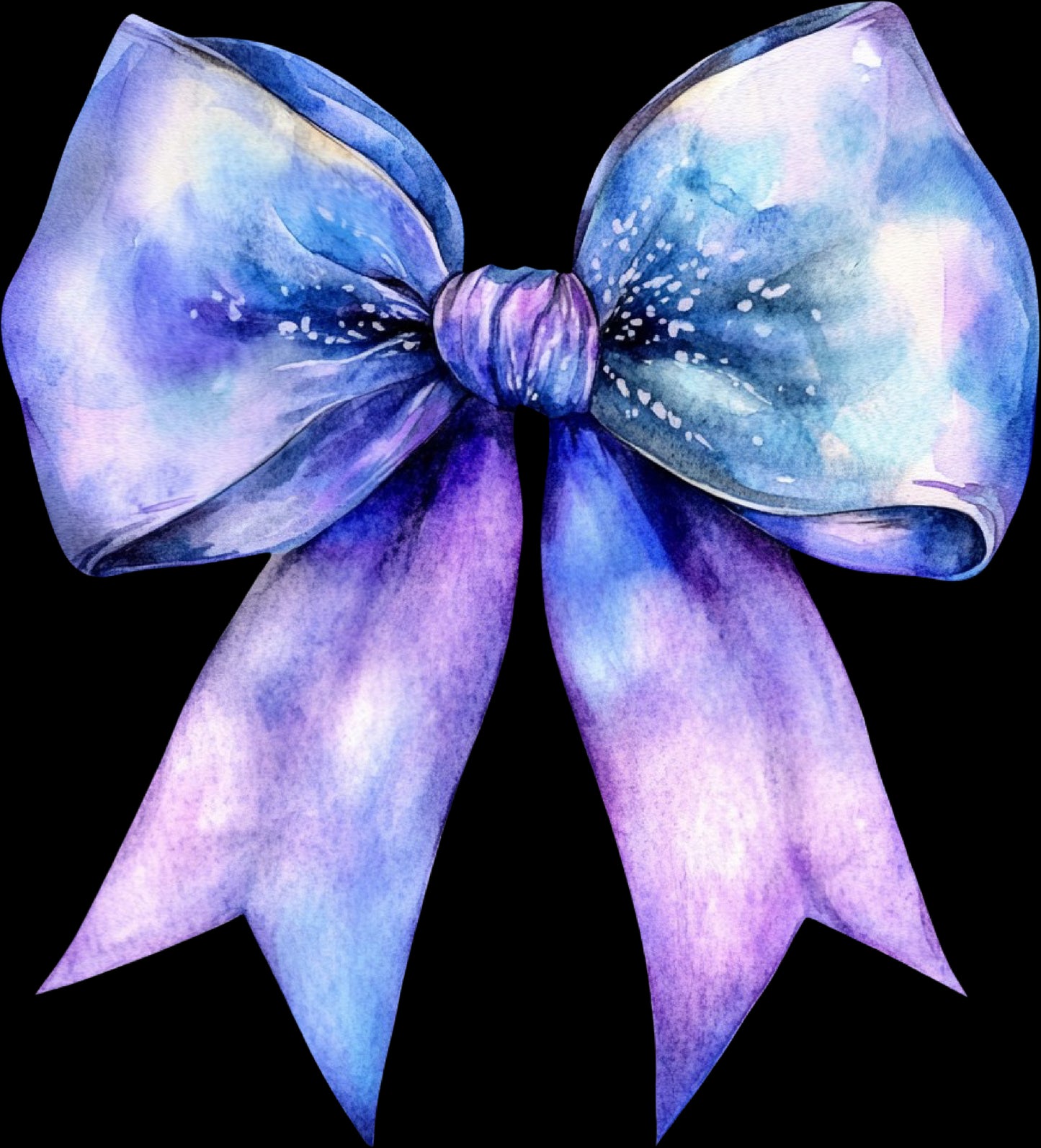 DTF Transfer – IS Watercolor Bow Blue Multi Sizes