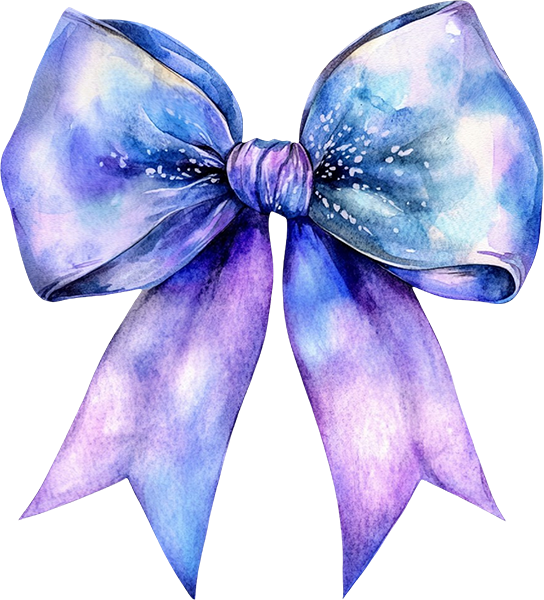 DTF Transfer – IS Watercolor Bow Blue Multi Sizes