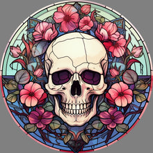 Load image into Gallery viewer, DTF Transfer – IU Glass Skull Flowers C Multi Sizes
