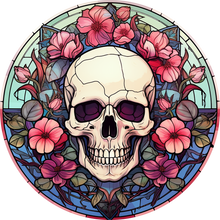 Load image into Gallery viewer, DTF Transfer – IU Glass Skull Flowers C Multi Sizes
