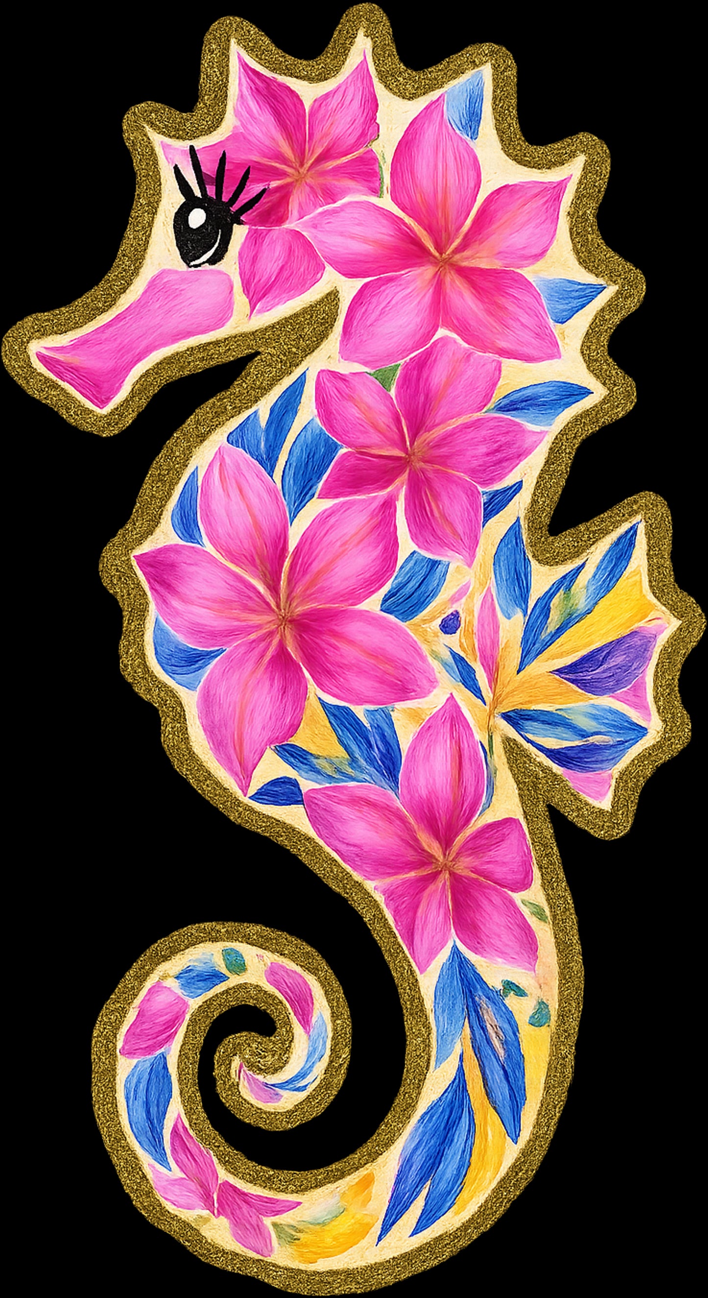 DTF Transfer – Flower Seahorse Multi Sizes (AN-SH002)