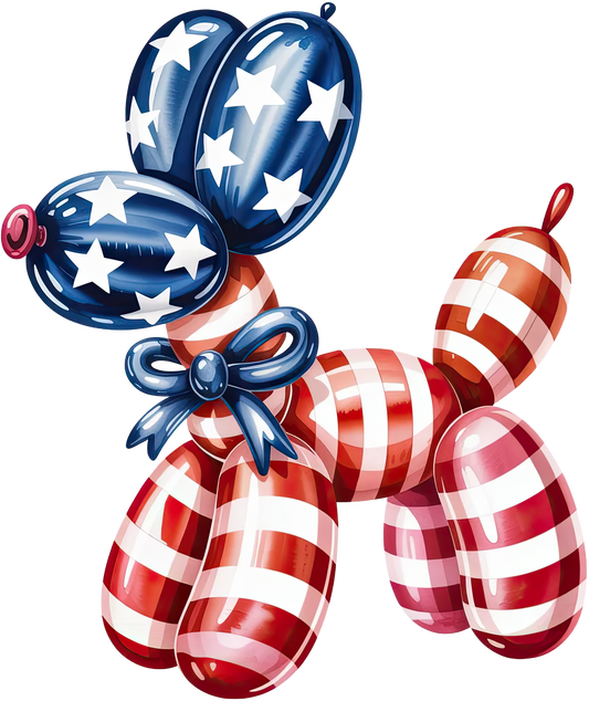 DTF Transfer – Patriotic Balloon Dog Multi Sizes (BA-DG003)