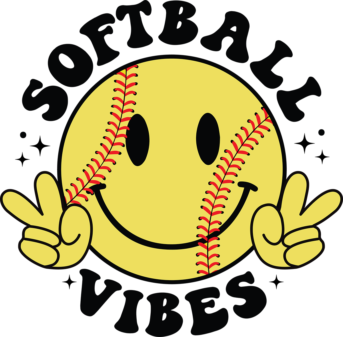 DTF Transfer – Softball Vibes Multi Sizes (SP_SF002)