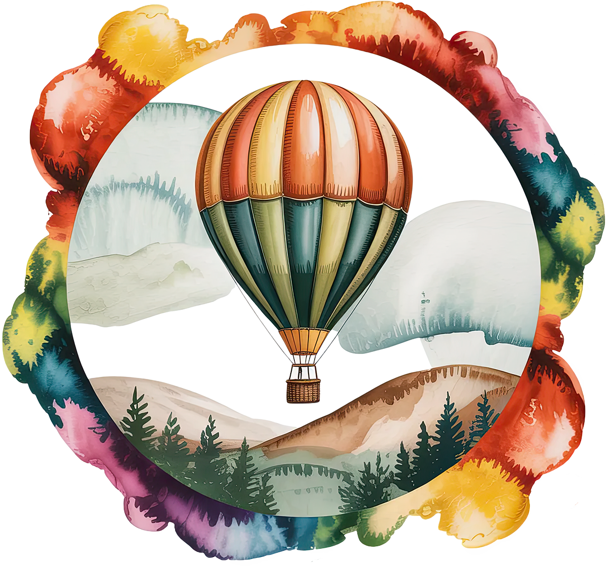 DTF Transfer – Hot Air Ballon Multi Sizes (BA-HA001)